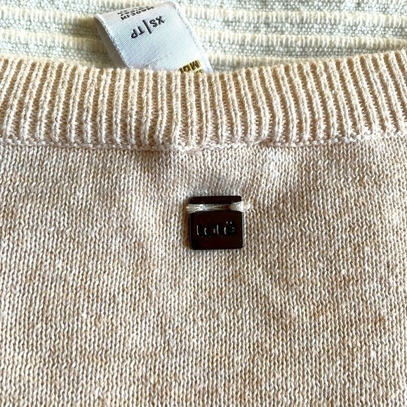 LOLE Oversized Cream Coloured V-Neck Sweater Size XS - Picture 9 of 9